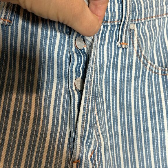 Mother Jeans The Triple Tomcat Ankle Striped Blue and White Orange Yo Glad Sz 28 - Picture 7 of 14